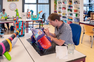 Sfeerimpressie van Werken op het Creatief Atelier  bij  Abrona